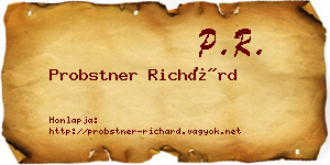 Probstner Richárd névjegykártya
